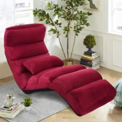 Costway Folding Lazy Sofa Chair Stylish Sofa Couch Bed Lounge Chair W/Pillow Burgundy -Lush Living Store GUEST 1fb1e3bc 3334 483d b7d5 874a84c64c06