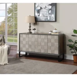 Tina Mid-Century Modern 4 Door Storage Credenza/Sideboard Black/Gray - Treasure Trove -Lush Living Store GUEST 2001e4dd 1e13 4be6 a0af 6915cf3a9c17
