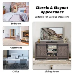 Costway TV Stand Sliding Barn Door Entertainment Center For TV's Up To 55'' With Storage -Lush Living Store GUEST 20830248 776c 4a91 955e 1f800d896f40