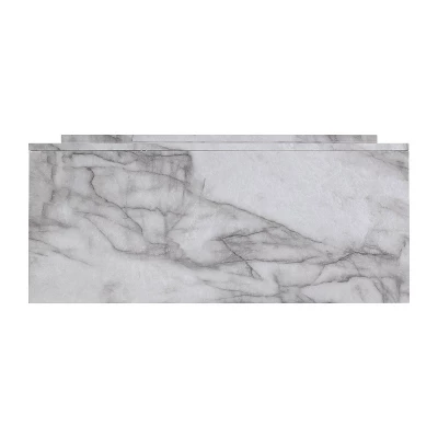 Dridun Faux Marble Fireplace White/Gray - Aiden Lane 6 Dridun Faux Marble Fireplace White/Gray - Aiden Lane - Image 4
