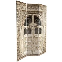 6" Double Sided Stone Doorway Canvas Room Divider Gray - Oriental Furniture -Lush Living Store GUEST 20833de0 f3ae 48d6 ab27 7525253483f9