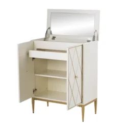 Nessnal 2 Door Accent Cabinet Cream/Gold - Aiden Lane -Lush Living Store GUEST 20b115c5 6e77 4460 8ae1 622bb6ea4ecb