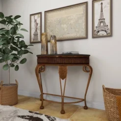 Traditional Metal Console Table Gold - Olivia & May -Lush Living Store GUEST 21289897 ad8b 452b a1b0 bd9e29d6668c
