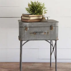 Distressed Metal Suitcase Side/End Table - Foreside Home And Garden -Lush Living Store GUEST 2145add0 c612 44e1 b998 890e1354dfb3