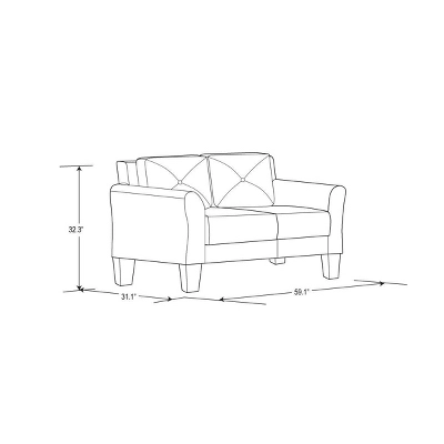 Harper Tufted Microfiber Loveseat - Lifestyle Solutions 5 Harper Tufted Microfiber Loveseat - Lifestyle Solutions - Image 3