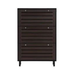 Freestanding Shoe Cabinet With Hooks, 3 Flip Drawers And Adjustable Panels - ModernLuxe -Lush Living Store GUEST 21876d50 d753 406b 998e c87042f66253
