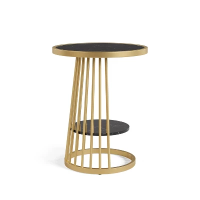Tinful Modern Round Side Table - HOMES: Inside + Out 4 Tinful Modern Round Side Table - HOMES: Inside + Out - Image 2