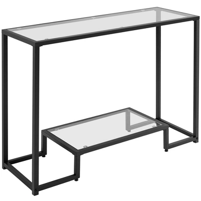 Yaheetech 2-Layer Tempered Glass Console Table Accent Glass Shelf For Hallway 10 Yaheetech 2-Layer Tempered Glass Console Table Accent Glass Shelf For Hallway - Image 8