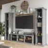 3pc Ossi Industrial Entertainment Center TV Console Set Gray - MiBasics