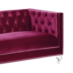 67" Heibero Sofa Burgundy Velvet - Acme Furniture -Lush Living Store GUEST 222dcaf5 e909 4fea 9dc1 f4cddbea130e