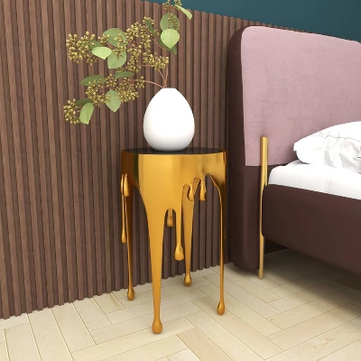 Contemporary Aluminum Melting Accent Table - Olivia & May 12 Contemporary Aluminum Melting Accent Table - Olivia & May - Image 10