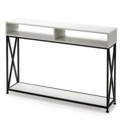 Costway Console Table With Open Shelf And Storage Compartments Steel Frame -Lush Living Store GUEST 23963493 2f11 4386 81b8 18552c2fa2f0