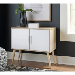 Orinfield Accent Cabinet Natural/White - Signature Design By Ashley