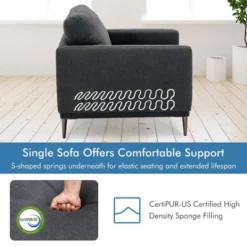 Costway Modern Upholstered Accent Chair Single Sofa Armchair Living Room Funiture WhiteGrey -Lush Living Store GUEST 23c13dd7 8793 4480 9dbe a75ddf25134b