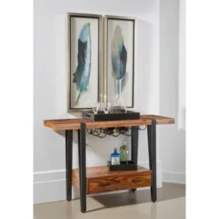 Secret Saloon 1 Drawer Wine Console Brown/Black - Treasure Trove Accents -Lush Living Store GUEST 23e6b7a4 2cf7 447b 8aa9 c17020c00683
