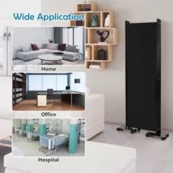 Costway 6-Panel Folding Room Divider 6FT Rolling Privacy Screen With Lockable Wheels Black/Brown/Grey/White -Lush Living Store GUEST 24ab036a c4e2 4cbe 8072 df2be1ad5875