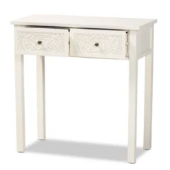 Lambert Wood 2 Drawer Console Table White - Baxton Studio -Lush Living Store GUEST 24ce84da b361 4f40 8bf1 41eb4a76a666