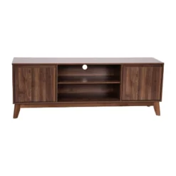 Flash Furniture Hatfield Mid-Century Modern TV Stand For Up To 64 Inch TV's - 60 Inch Media Center With Adjustable Center Shelf And Dual Soft Close Doors -Lush Living Store GUEST 2527911c b8a0 4058 a8e4 21a2a19f6620