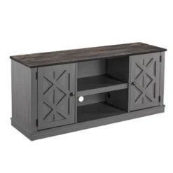 54" Farmhouse Two-Tone TV Stand For TVs Up To 65" Gray - Home Essentials -Lush Living Store GUEST 254b3172 b60d 434f 878d 86c65bfab631