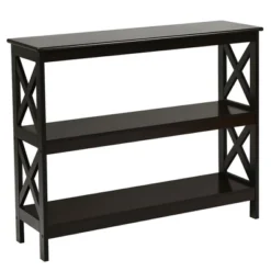 Costway 3-Tier Console Table X-Design Bookshelf Sofa Side Accent Table W/Shelf EspressoBlack -Lush Living Store GUEST 25750dc0 a37b 4120 b4d3 011a3cc5fb48