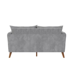 Magnolia 2 Seater Loveseat Sofa With Pillows Pocket Coil Seating Light Gray Velvet - Novogratz -Lush Living Store GUEST 25ec23f0 347d 44c9 b981 60815fb5fb2d