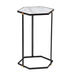 Set Of 2 Memthy Faux Marble Nesting Tables Black/Gold - Aiden Lane -Lush Living Store GUEST 260e9db6 51bd 493a a172 7a027f3ee5ae