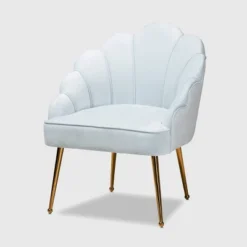 Cinzia Velvet Upholstered Seashell Shaped Accent Chair - Baxton Studio -Lush Living Store GUEST 261837d8 049d 4ed9 8f85 89d1743ae976