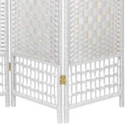 5 1/2 Ft. Tall Fiber Weave Room Divider - White (3 Panels) -Lush Living Store GUEST 262dea6a bd35 410a 8002 a0309579d6ee