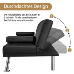 Yaheetech Convertible Futon Sofa Bed Tufted Fabric Futon With Cupholders And Pillows -Lush Living Store GUEST 26c68fc7 fb13 4eca 96ce c6582e23c7d9