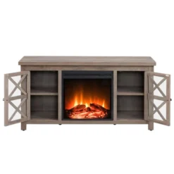 Gray Oak TV Stand With Log Fireplace Insert - Henn&Hart -Lush Living Store GUEST 26cf768a 3a11 4f0e 9bd0 d23ea5336916