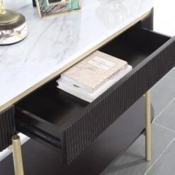 Cartehena Faux Marble Sofa Table With Drawer - HOMES: Inside + Out -Lush Living Store GUEST 27745d6d 5097 4bea 834c bdc64ece44a2