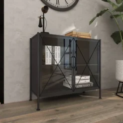 Industrial Metal Cabinet Black - Olivia & May -Lush Living Store GUEST 27b0a2ed d40d 425e 975b 17df46963c79