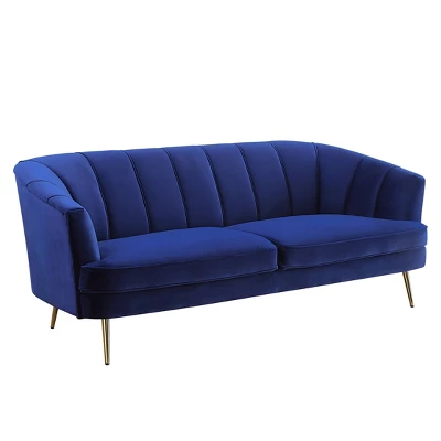 78" Eivor Sofa Blue Velvet - Acme Furniture 4 78" Eivor Sofa Blue Velvet - Acme Furniture - Image 2