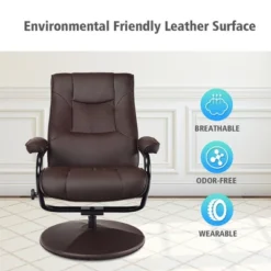 Costway Recliner Chair Swivel PU Leather Lounge Accent Armchair W/ Ottoman Brown 17 Costway Recliner Chair Swivel PU Leather Lounge Accent Armchair W/ Ottoman Brown -Lush Living Store GUEST 27d6605f d3f7 4649 bccf da83e57c7a5e