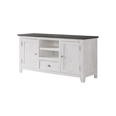 Monterey Solid Wood TV Stand In White With Gray Top - Martin Svensson Home 3 Monterey Solid Wood TV Stand In White With Gray Top - Martin Svensson Home