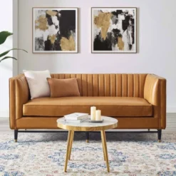 Devote Channel Tufted Vegan Leather Loveseat Tan - Modway 13 Devote Channel Tufted Vegan Leather Loveseat Tan - Modway -Lush Living Store GUEST 28e5cd24 3347 4394 94e5 dc4752a837ef