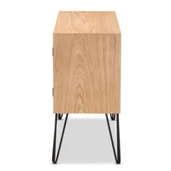 Denali Wood And Metal Storage Cabinet Brown/Black - Baxton Studio -Lush Living Store GUEST 28f6a6e0 a267 464a a574 ac4213509273