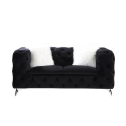 68" Phifina Sofa Black Velvet - Acme Furniture -Lush Living Store GUEST 292f571e 8db1 4702 bb2b 1bc27c25fdda