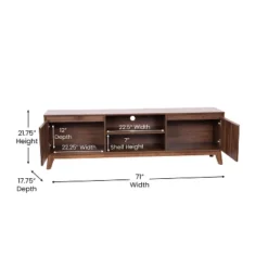 Flash Furniture Hatfield Mid-Century Modern TV Stand For Up To 64 Inch TV's - 60 Inch Media Center With Adjustable Center Shelf And Dual Soft Close Doors -Lush Living Store GUEST 29712e59 dbf2 4fb3 8245 4d1976c45b7b