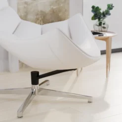 Merrick Lane Contoured Swivel Accent Chair With Crisscross Metal Base -Lush Living Store GUEST 29a20241 d5a6 4097 b887 4412e16849cf