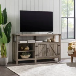 2 Door Farmhouse Highboy TV Stand For TVs Up To 65" Gray Wash - Saracina Home 31 2 Door Farmhouse Highboy TV Stand For TVs Up To 65" Gray Wash - Saracina Home -Lush Living Store GUEST 2a250b14 d131 4a46 9090 6a4711a2044b