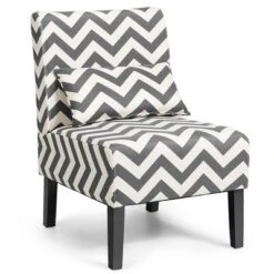 Costway Armless Accent Leisure Chair With Lumbar Pillow -Lush Living Store GUEST 2a2a59e1 fd99 4316 9755 7ef76b544704