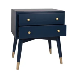 Knox 2 Drawer Side Table With Brass Accents - East At Main -Lush Living Store GUEST 2a333094 9634 40a0 ae03 c8a6f2994899
