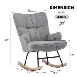 FERPIT Upholstered Teddy Velvet Accent Chair & Rocking Chair With Wingback Design -Lush Living Store GUEST 2a7682d2 d14b 4548 9c23 6cd9331b0c34