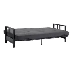Full Harlow Metal Arm Futon Black/Gray - Room & Joy -Lush Living Store GUEST 2a77237a 6701 4fbf 9fba 7c92d8547e10