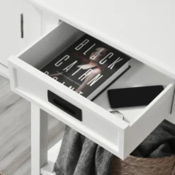 HOMCOM Console Table With 2 Storage Drawers And Open Shelf, Modern Sofa Table For Hallway, Living Room, Or Bedroom, White -Lush Living Store GUEST 2b15fab5 1b01 4501 9798 dc5b289d2a2a