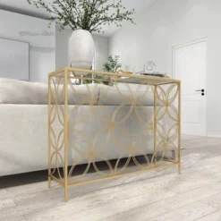 Contemporary Metal Console Table Gold - Olivia & May -Lush Living Store GUEST 2b326839 bae2 4d04 bb93 15e7d056f447