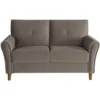 Dunleith Modern Contemporary Velvet Tufted Loveseat In Brown And Walnut - Lexicon -Lush Living Store GUEST 2b89a838 984a 4788 913e cc9cad4b1826
