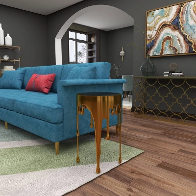 Contemporary Aluminum Melting Accent Table - Olivia & May 9 Contemporary Aluminum Melting Accent Table - Olivia & May - Image 7