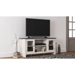 60" Dorrinson TV Stand For TVs Up To 65" White/Black/Gray - Signature Design By Ashley -Lush Living Store GUEST 2bdd4e64 3b42 4389 84e0 ce77b6b6916a